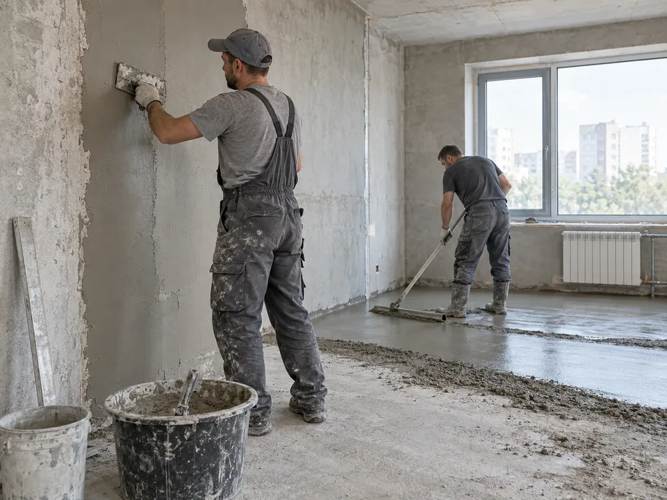 Черновая отделка квартиры, 55 м²